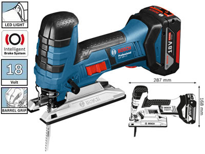 Bosch Akku Stichsäge GST 18 V-LI Stabgriff /2 x 5,0 Ah